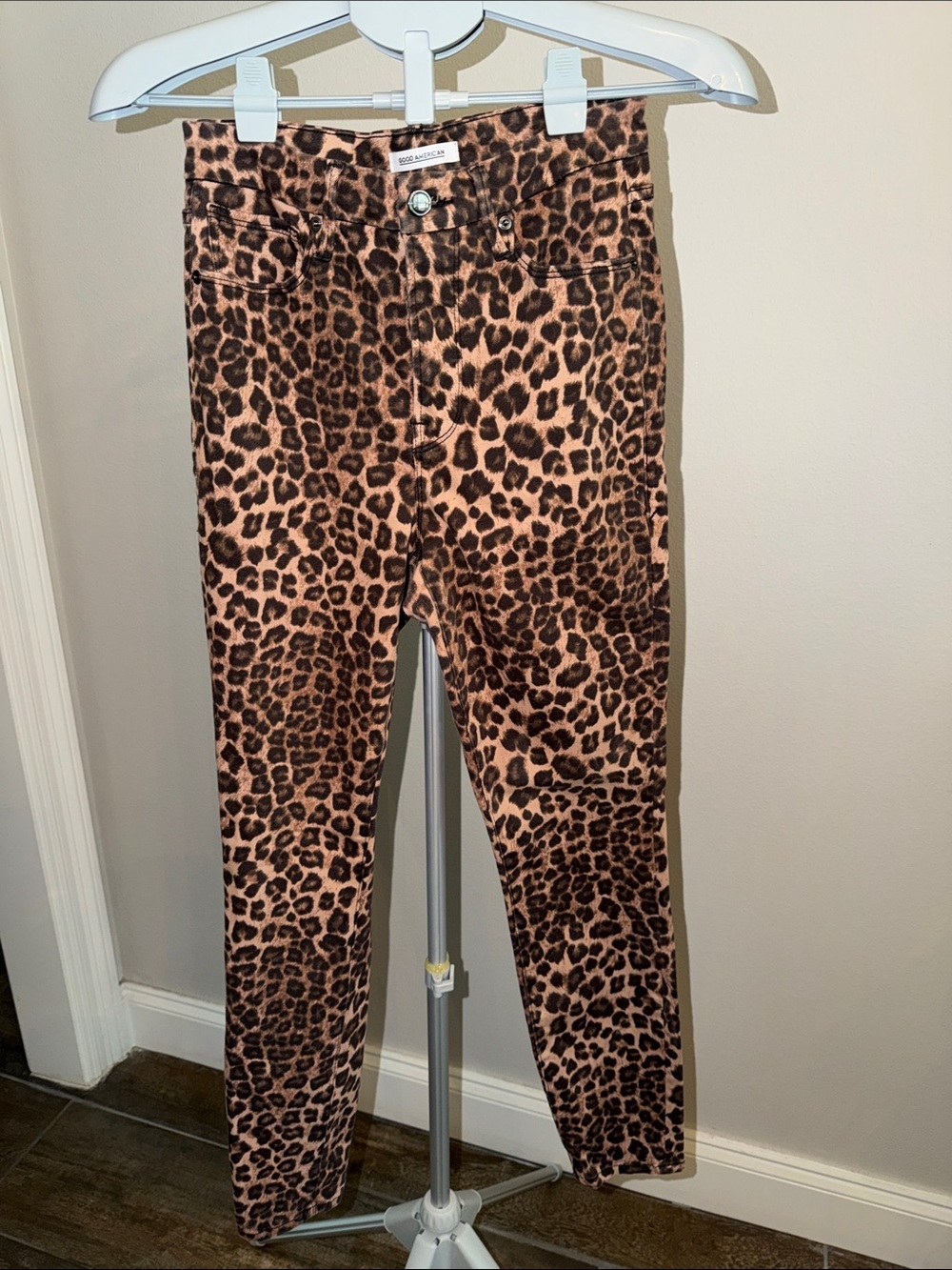 Good American Leopard Print Skinny Jeans - Brown